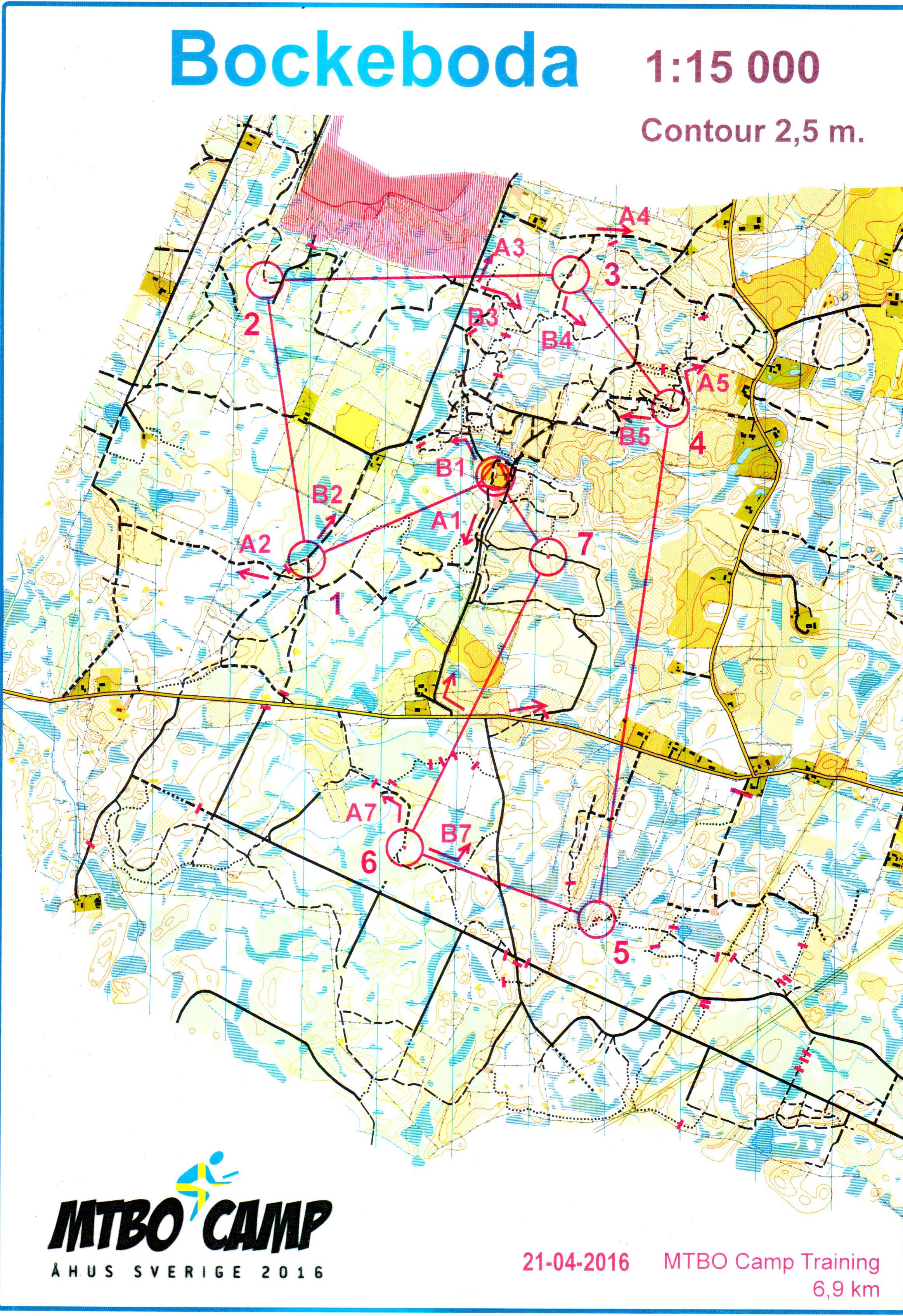 MTB-O Camp träning (2016-04-21)