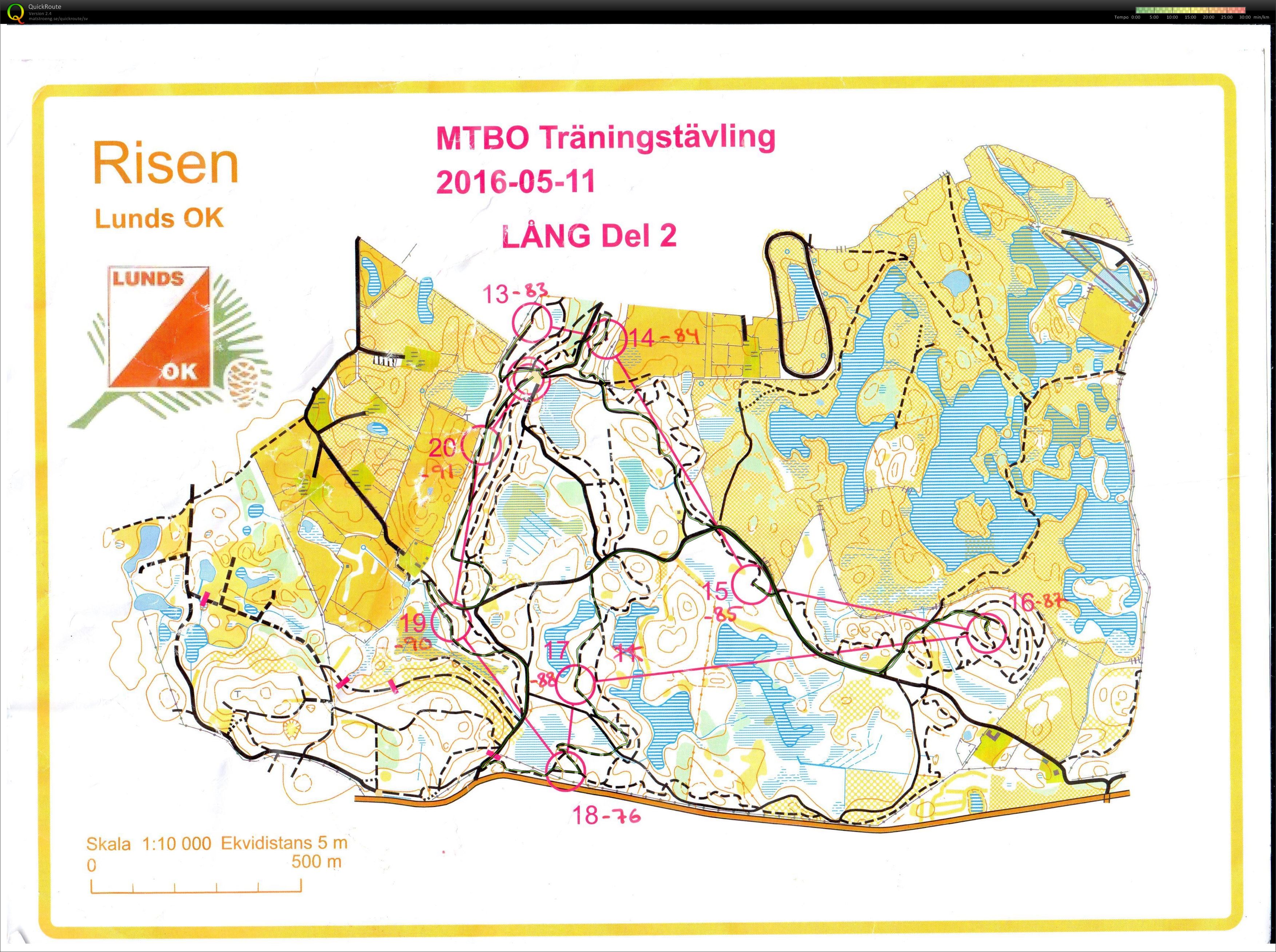 MTBO Träningstävling del 2 - Finns även på livelox (2016-05-11)