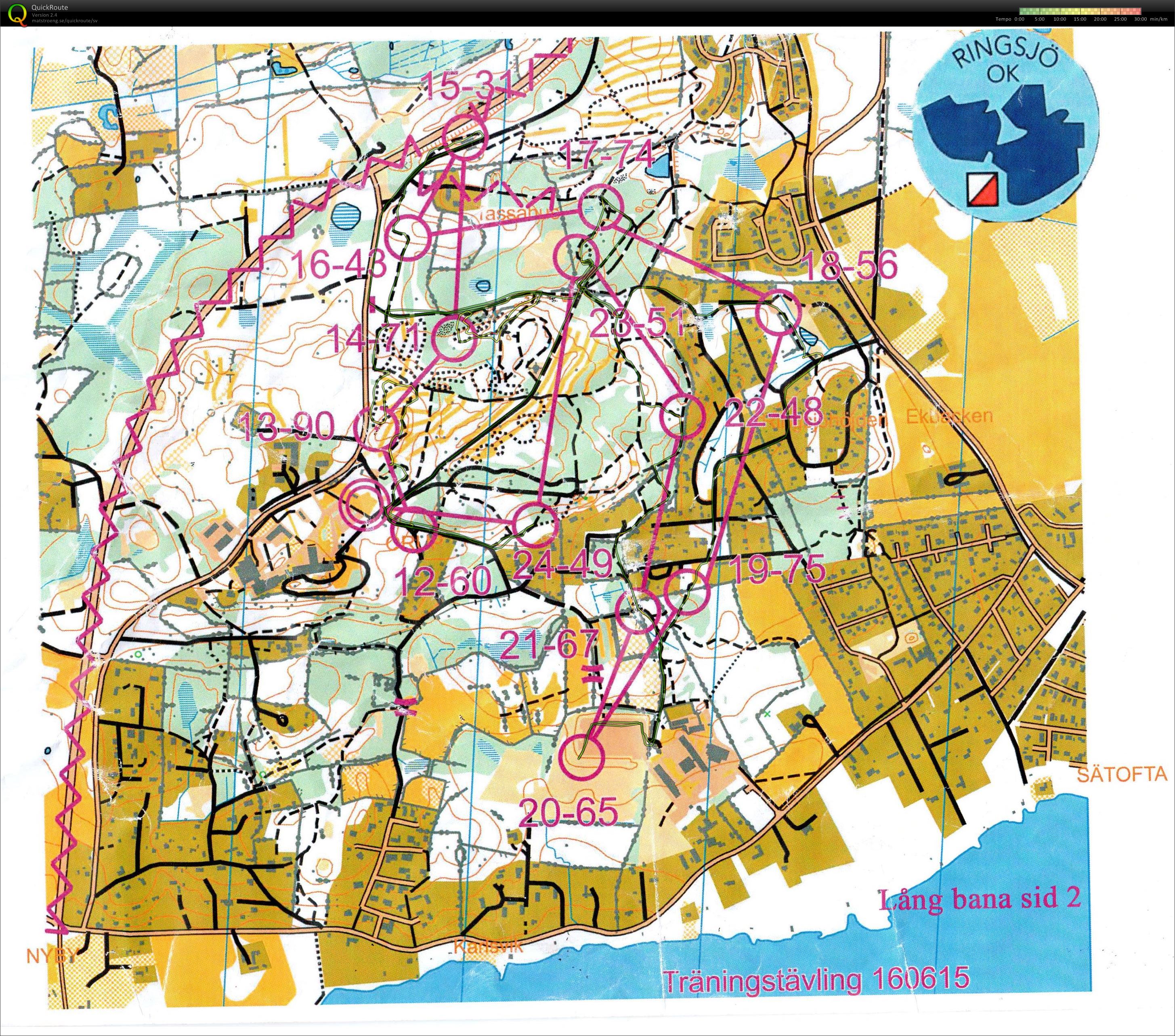 MTBO Träningstävling del 2 - Finns även på livelox (2016-06-15)