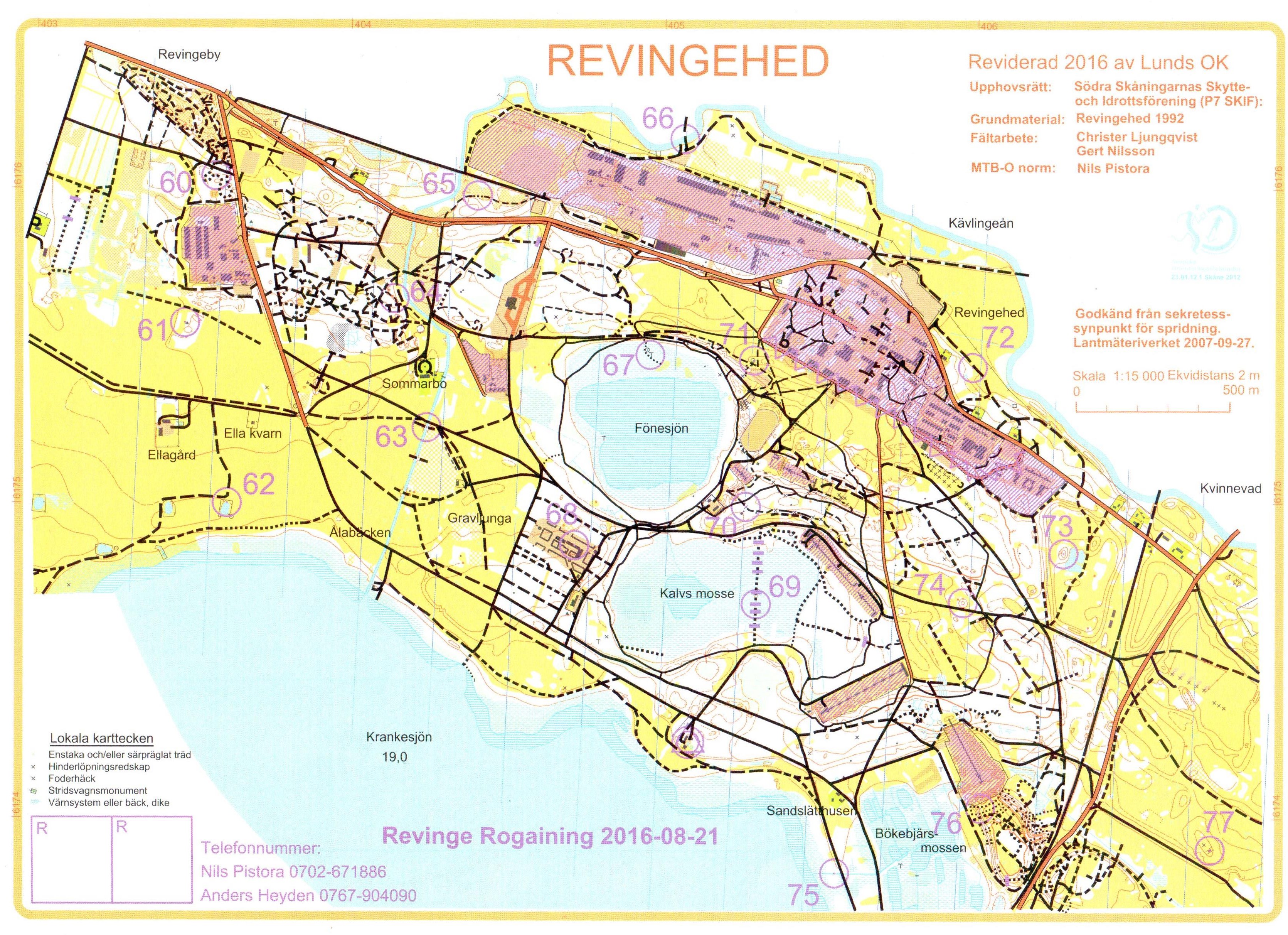 Revinge Rogaining 2016 del 1 av 4/1:15 000 delen (2016-08-21)