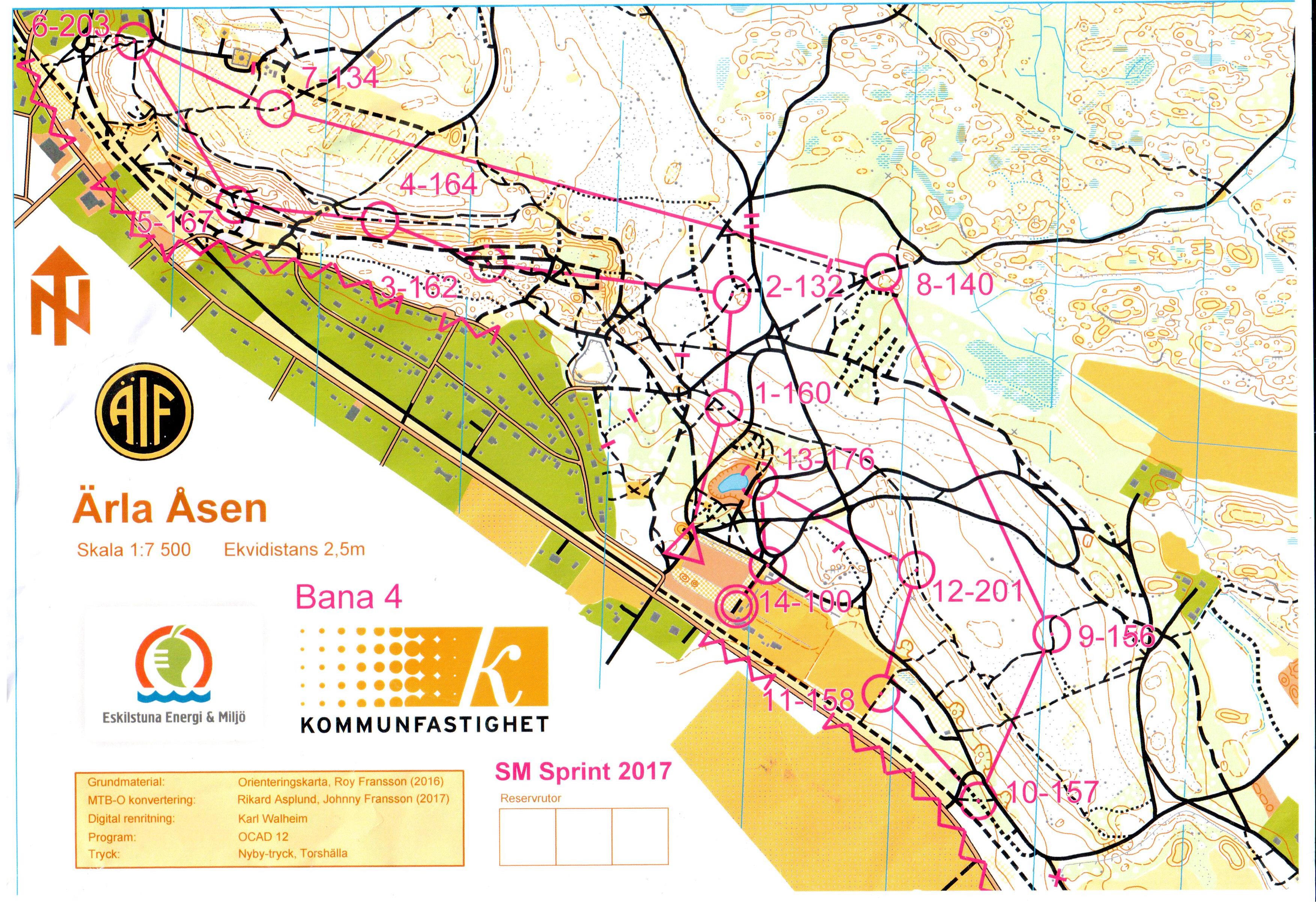 MTBO SM Sprint  - Finns även på Livelox (2017-06-16)