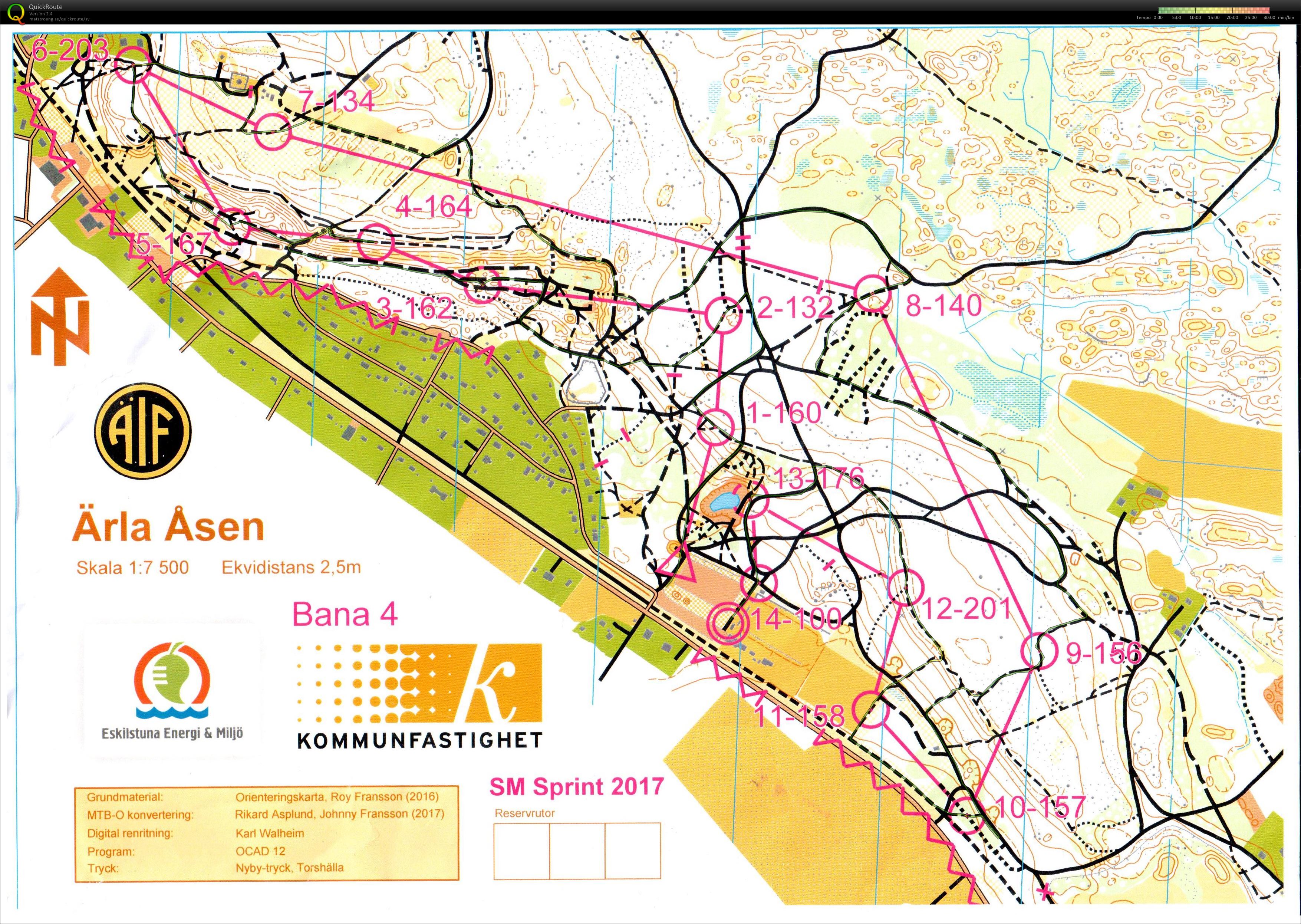 MTBO SM Sprint  - Finns även på Livelox (2017-06-16)