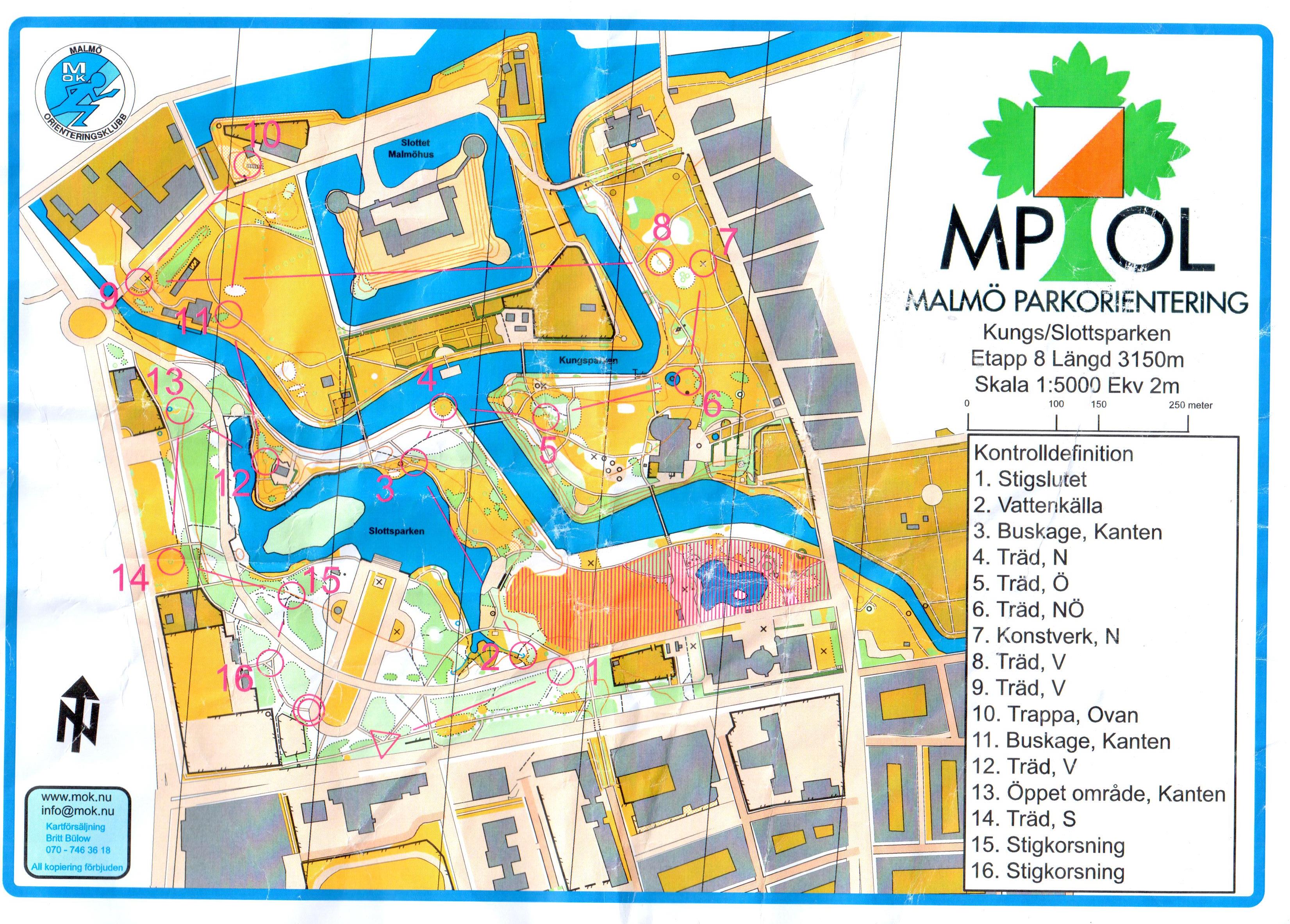 Malmö parkorientering etapp 8 - Finns även på Livelox (2017-08-15)