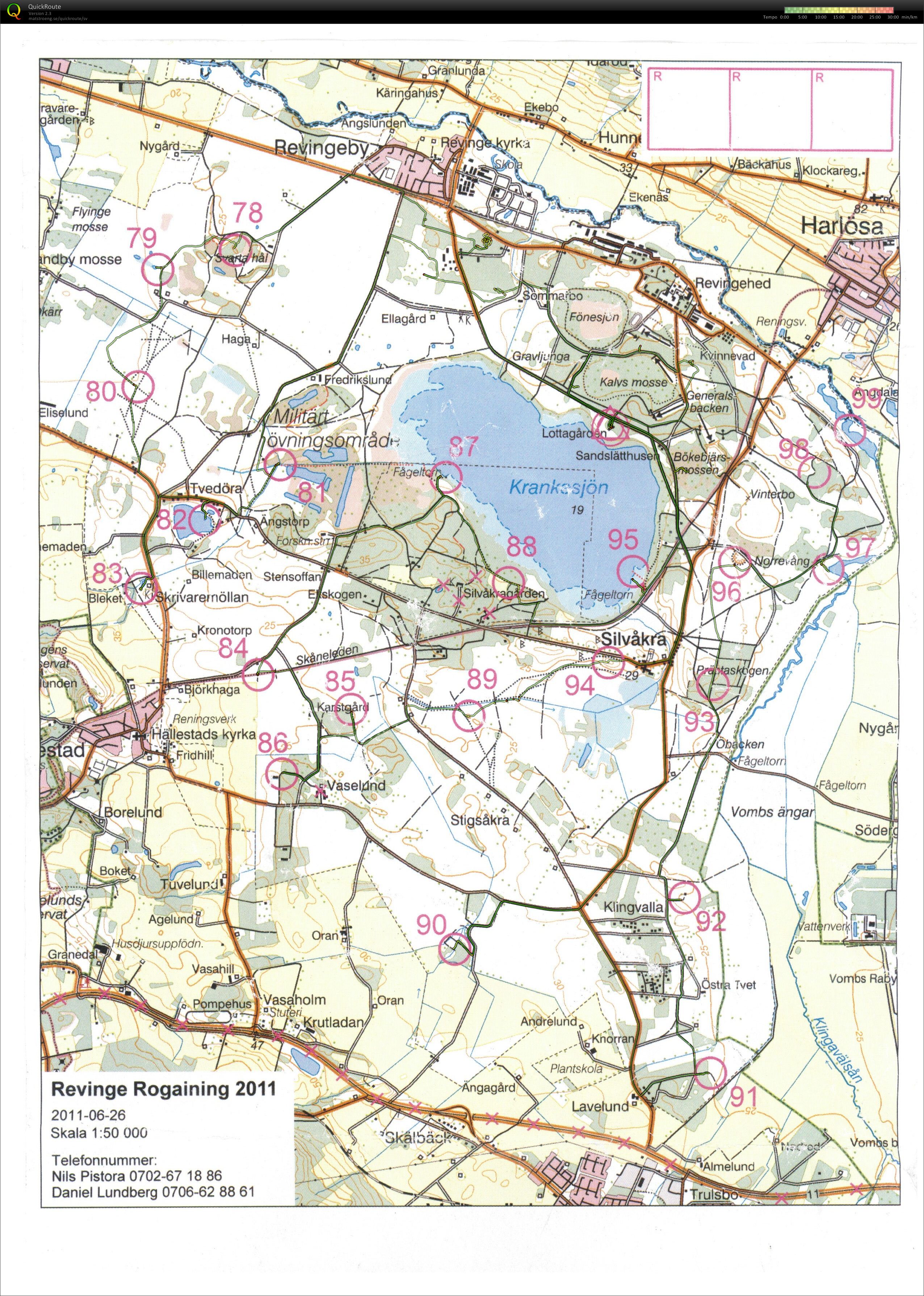 Revinge Rogaining 2011 1:50 000 delen (2011-06-26)