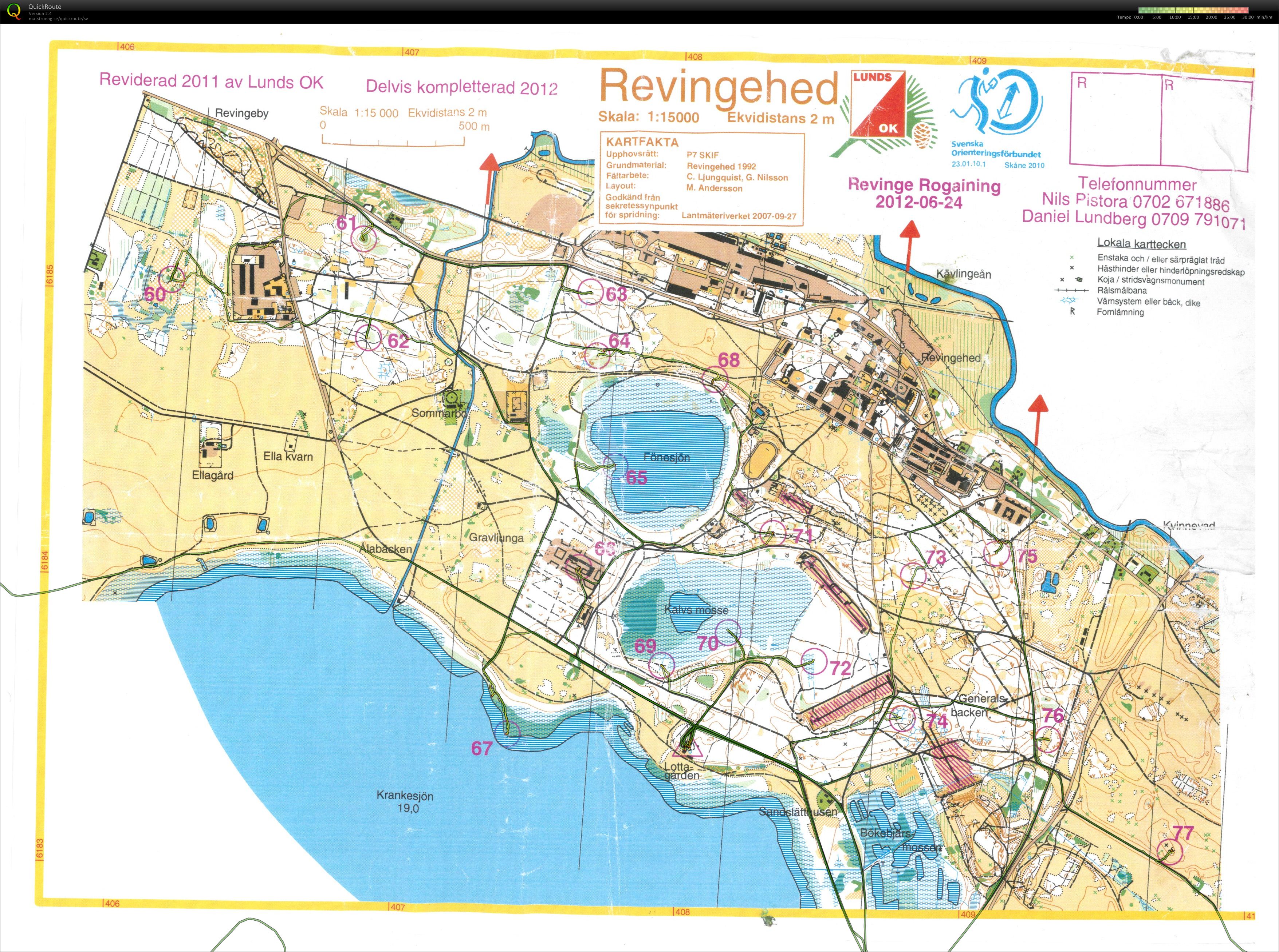 Revinge Rogaining 2012 1:15000 delen (2012-06-24)